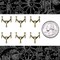 Antiqued Brass Swag Drapery Three Ring Connectors - Set of Six - AB-3C36